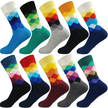 Load image into Gallery viewer, Men Cotton Diamond Pattern Happy Socks freeshipping - Tyche Ace
