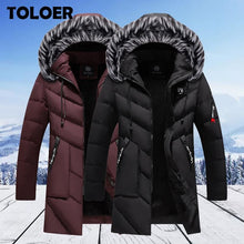 Load image into Gallery viewer, Men Cotton Multi-pocket Fur Hooded Warm Thick Windbreaker Overcoat freeshipping - Tyche Ace
