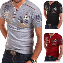 Load image into Gallery viewer, Men Cotton Print Design Short Sleeve T-shirt freeshipping - Tyche Ace
