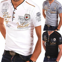 Load image into Gallery viewer, Men Cotton Print Design Short Sleeve T-shirt freeshipping - Tyche Ace
