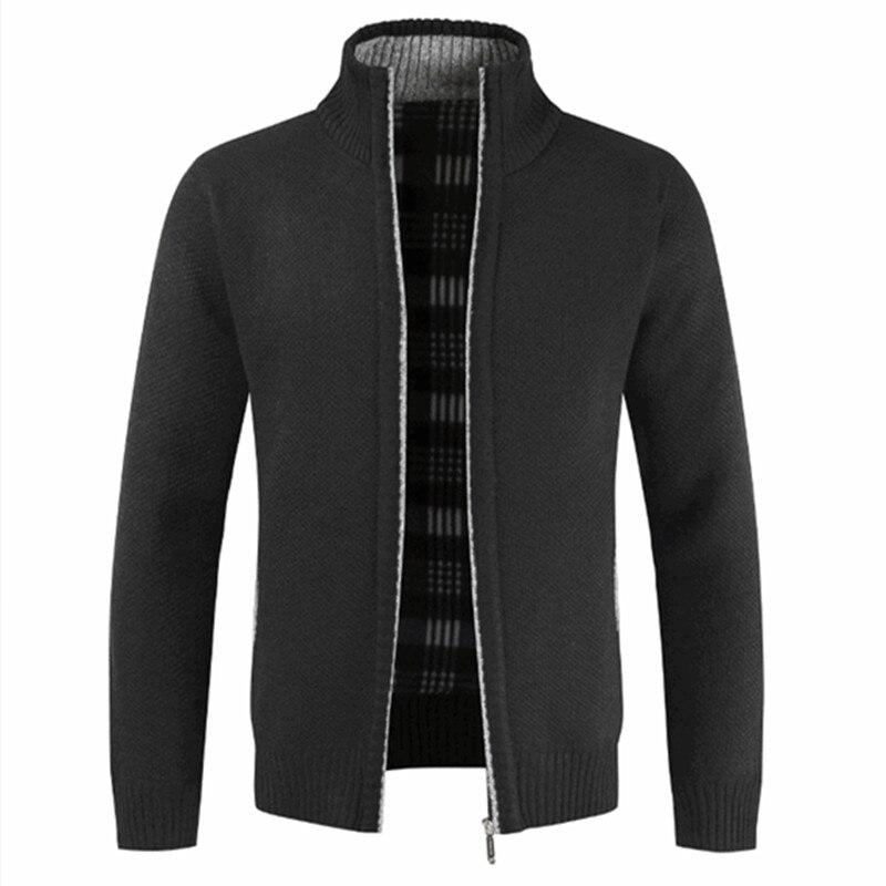 Men Cotton Warm Thick Slim Fit Stand Collar Zipper Jacket freeshipping - Tyche Ace