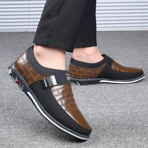 Men Genuine Leather Casual Breathable Slip on Shoes freeshipping - Tyche Ace