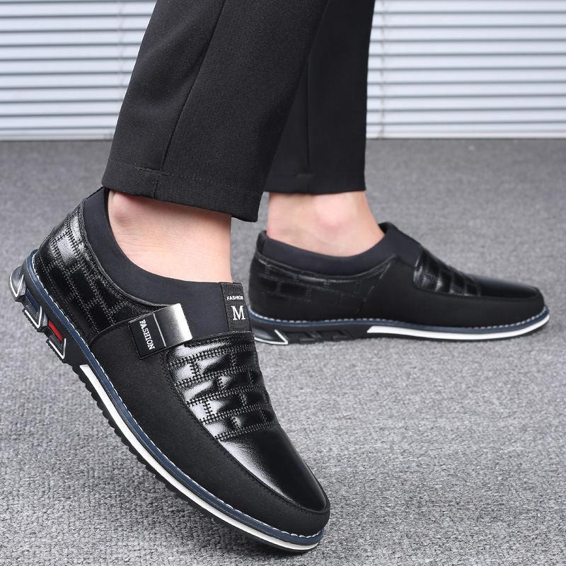 Men Genuine Leather Casual Breathable Slip on Shoes freeshipping - Tyche Ace