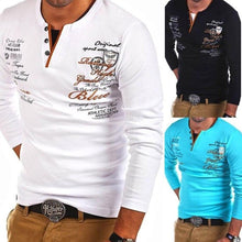 Load image into Gallery viewer, Men Long Sleeve Printed Cotton T-shirts freeshipping - Tyche Ace
