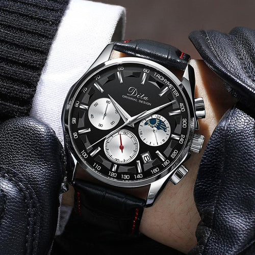 Men Multifunction Stereoscopic Dial Stainless Steel Sports Watches freeshipping - Tyche Ace