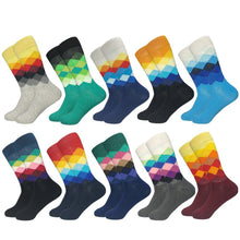 Load image into Gallery viewer, Plaid Design Colourful Happy Comfortable Socks For Men freeshipping - Tyche Ace

