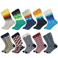 Load image into Gallery viewer, Plaid Design Colourful Happy Comfortable Socks For Men freeshipping - Tyche Ace
