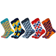 Load image into Gallery viewer, Plaid Design Colourful Happy Comfortable Socks For Men freeshipping - Tyche Ace
