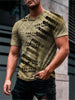 Men Printed Front Design Crew Neck Vintage Short Sleeve T Shirts freeshipping - Tyche Ace