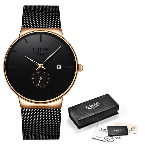 Men Quartz Minimalist Sleek Ultra-Thin Wristband Casual Watches freeshipping - Tyche Ace