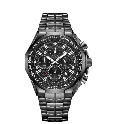 Men Stainless Steel Quartz Sports Chronograph Water Resistant Watches freeshipping - Tyche Ace