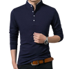 Men  Stylish Cotton Long Sleeve Mandarin Collar T Shirt freeshipping - Tyche Ace