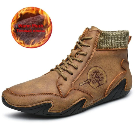 Men Waterproof Warm Handmade Leather Winter Boots freeshipping - Tyche Ace