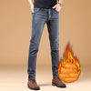 Men Winter Thermal Warm Flannel Stretch Straight Denim Jeans freeshipping - Tyche Ace