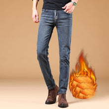 Load image into Gallery viewer, Men Winter Thermal Warm Flannel Stretch Straight Denim Jeans freeshipping - Tyche Ace
