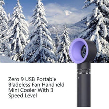 Load image into Gallery viewer, Mini handheld USB Rechargeable, Portable, Bladeless 3 Speed,  Level LED Indicator Fan freeshipping - Tyche Ace
