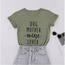 Load image into Gallery viewer, MomLife Dog Mother Wine Lover Women T Shirts  Free + Shipping Offers freeshipping - Tyche Ace
