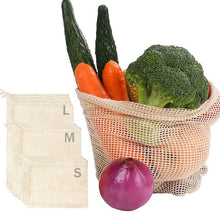 Load image into Gallery viewer, Multipurpose Reusable Cotton Mesh Vegetable Fruit Drawstring Storage Bags freeshipping - Tyche Ace
