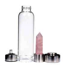 Load image into Gallery viewer, Natural Quartz Crystal Obelisk Healing Wand Gemstone Glass Water Bottle freeshipping - Tyche Ace
