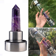 Load image into Gallery viewer, Natural Quartz Crystal Obelisk Healing Wand Gemstone Glass Water Bottle freeshipping - Tyche Ace
