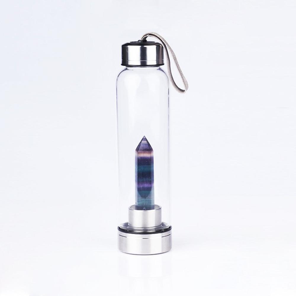 Natural Quartz Crystal Obelisk Healing Wand Gemstone Glass Water Bottle freeshipping - Tyche Ace