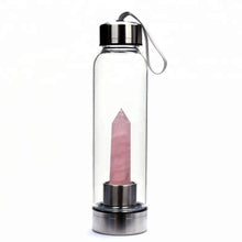 Load image into Gallery viewer, Natural Quartz Crystal Obelisk Healing Wand Gemstone Glass Water Bottle freeshipping - Tyche Ace
