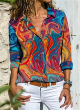 Load image into Gallery viewer, New Fashion Long Sleeve Ladies Shirt Casual Printed Large Size Shirt Ladies Top freeshipping - Tyche Ace
