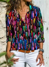 Load image into Gallery viewer, New Fashion Long Sleeve Ladies Shirt Casual Printed Large Size Shirt Ladies Top freeshipping - Tyche Ace

