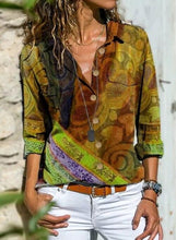 Load image into Gallery viewer, New Fashion Long Sleeve Ladies Shirt Casual Printed Large Size Shirt Ladies Top freeshipping - Tyche Ace

