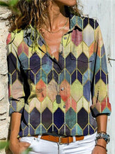 Load image into Gallery viewer, New Fashion Long Sleeve Ladies Shirt Casual Printed Large Size Shirt Ladies Top freeshipping - Tyche Ace
