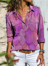 Load image into Gallery viewer, New Fashion Long Sleeve Ladies Shirt Casual Printed Large Size Shirt Ladies Top freeshipping - Tyche Ace
