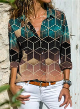 Load image into Gallery viewer, New Fashion Long Sleeve Ladies Shirt Casual Printed Large Size Shirt Ladies Top freeshipping - Tyche Ace
