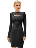Stylish Long Sleeve Hollow Out Bodycon Dresses For Women