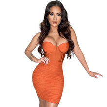 Load image into Gallery viewer, Stylish Mesh Mini Notched Waist Ruched Mini Bodycon Dresses For Women - Tyche Ace
