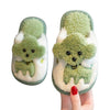 Cartoon Dog Design Warm Plush Slippers For Kids