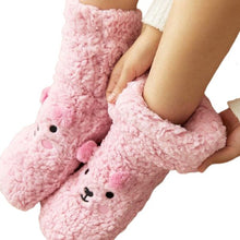 Load image into Gallery viewer, Women Plush Thick Warm Floor Non-Slip Cartoon Design Socks
