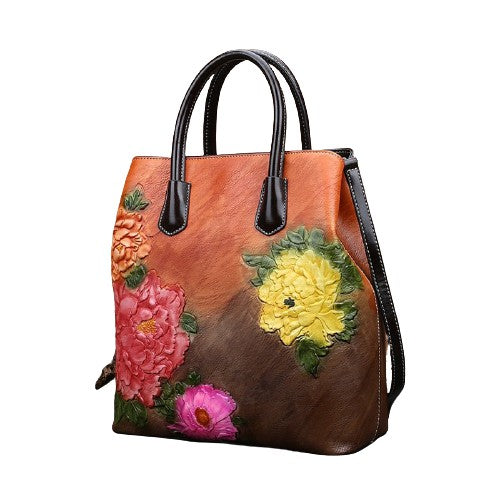 Retro Vintage Bucket Flower Embroidery Shoulder Bags For Women