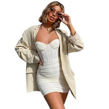Load image into Gallery viewer, Stylish Mesh Mini Notched Waist Ruched Mini Bodycon Dresses For Women - Tyche Ace
