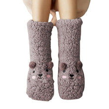 Load image into Gallery viewer, Women Plush Thick Warm Floor Non-Slip Cartoon Design Socks
