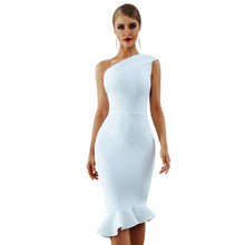 Load image into Gallery viewer, One Shoulder Sleeveless Ruffles Design Bodycon Stylish Dresses For Women
