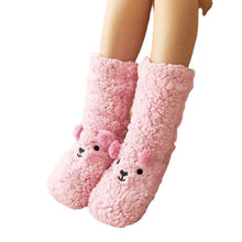 Load image into Gallery viewer, Women Plush Thick Warm Floor Non-Slip Cartoon Design Socks

