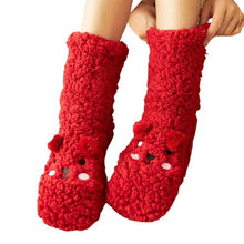 Load image into Gallery viewer, Women Plush Thick Warm Floor Non-Slip Cartoon Design Socks
