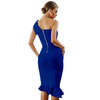 One Shoulder Sleeveless Ruffles Design Bodycon Stylish Dresses For Women