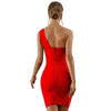 One Shoulder Hollow Out Sleeveless Bodycon Bandage Mini Dress For Women