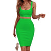 2 Piece Crop Top And Skirt  Bodycon Suit for Women