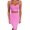 2 Piece Crop Top And Skirt  Bodycon Suit for Women