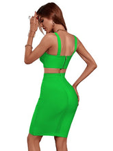 Load image into Gallery viewer, 2 Piece Crop Top And Skirt  Bodycon Suit for Women
