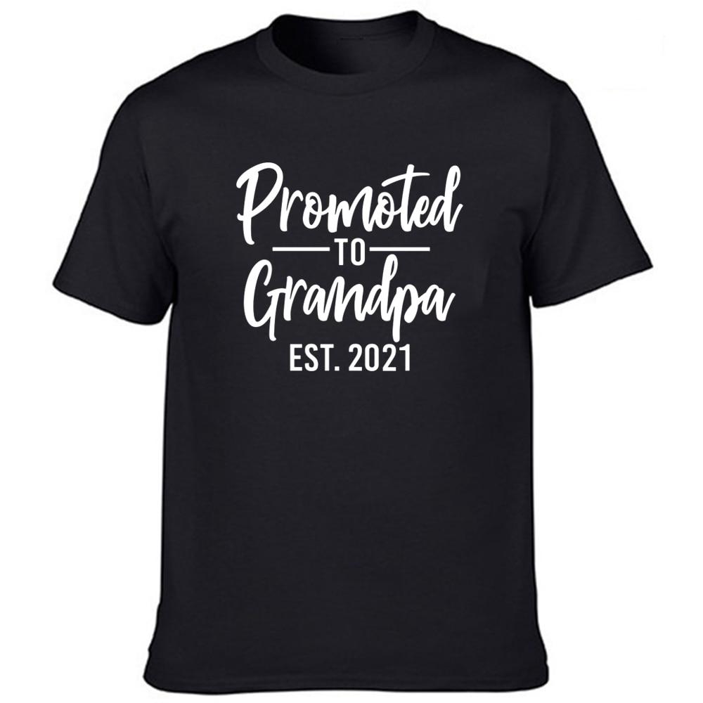 Promoted To Grandpa Est 2021 Men Graphic Short Sleeve T Shirts freeshipping - Tyche Ace