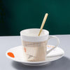 Spectacular reflection Ceramic Cups and Saucers With Scoop freeshipping - Tyche Ace