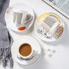 Spectacular reflection Ceramic Cups and Saucers With Scoop freeshipping - Tyche Ace